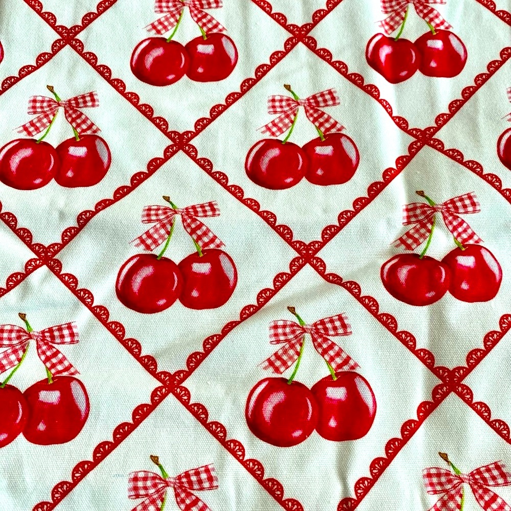 Posh Peanut Red & White Cherry Bows Cloth Tote Travel Diaper Teacher Bag - Picture 2 of 7